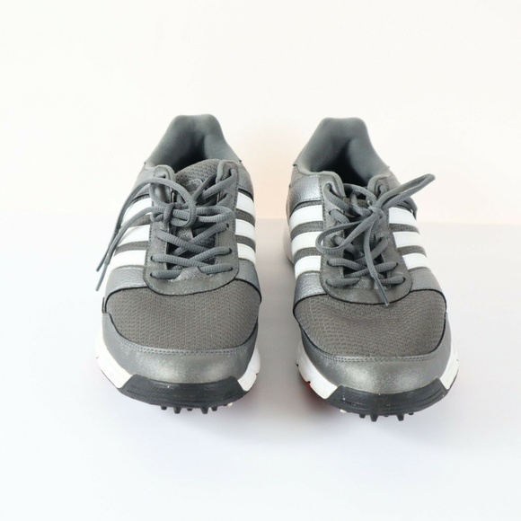 ADIDAS Men's Size 11 SILVER w WHITE STRIPES GOLF - Picture 2 of 8